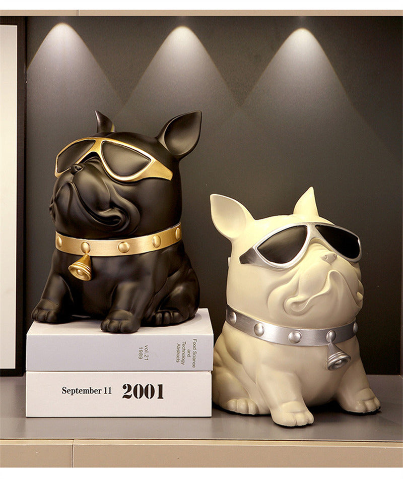 French Bulldog Resin Tissue Box Holder - Modern Home & Office Accent