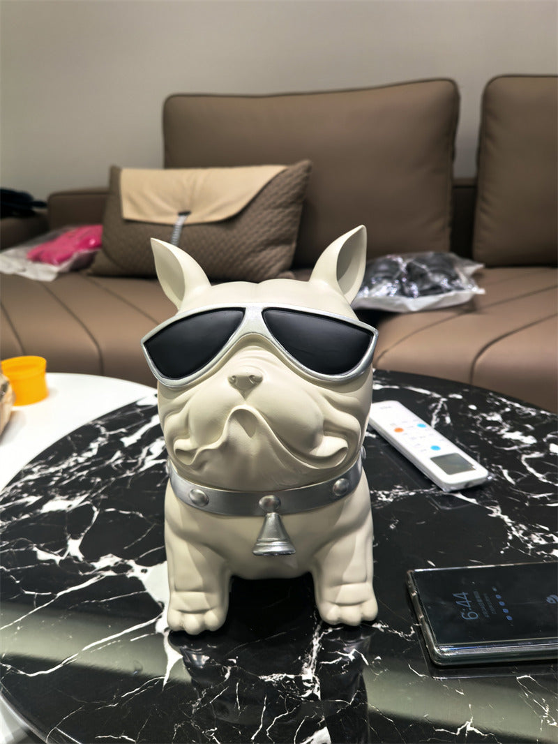 French Bulldog Resin Tissue Box Holder - Modern Home & Office Accent