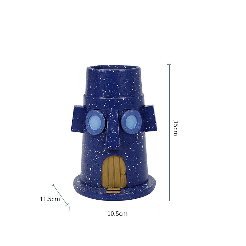 Fun Cartoon Mini Blue House Pen Holder&Storage Holder