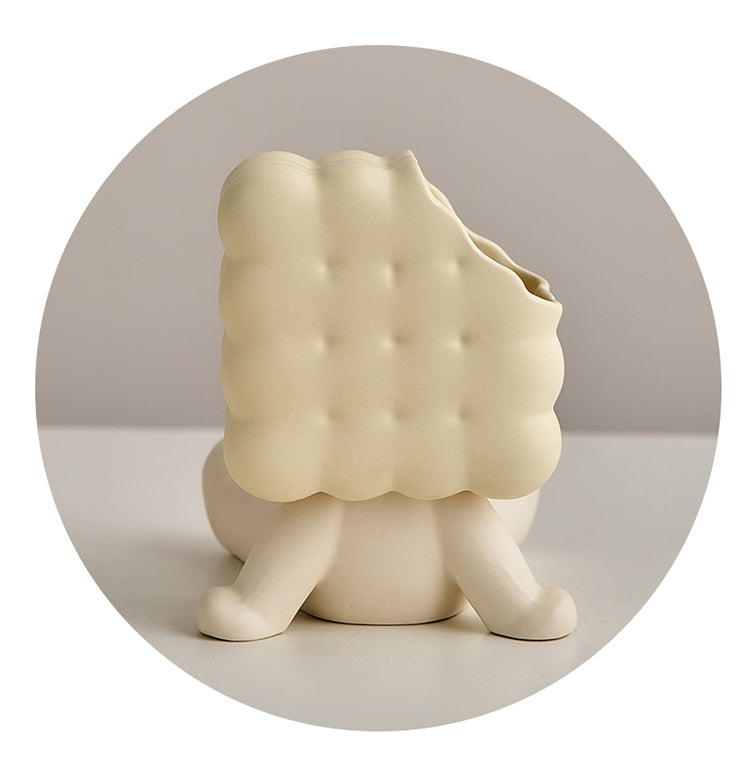 Fun Little Dessert Ceramic Pen Holder, Office Desk Decoration