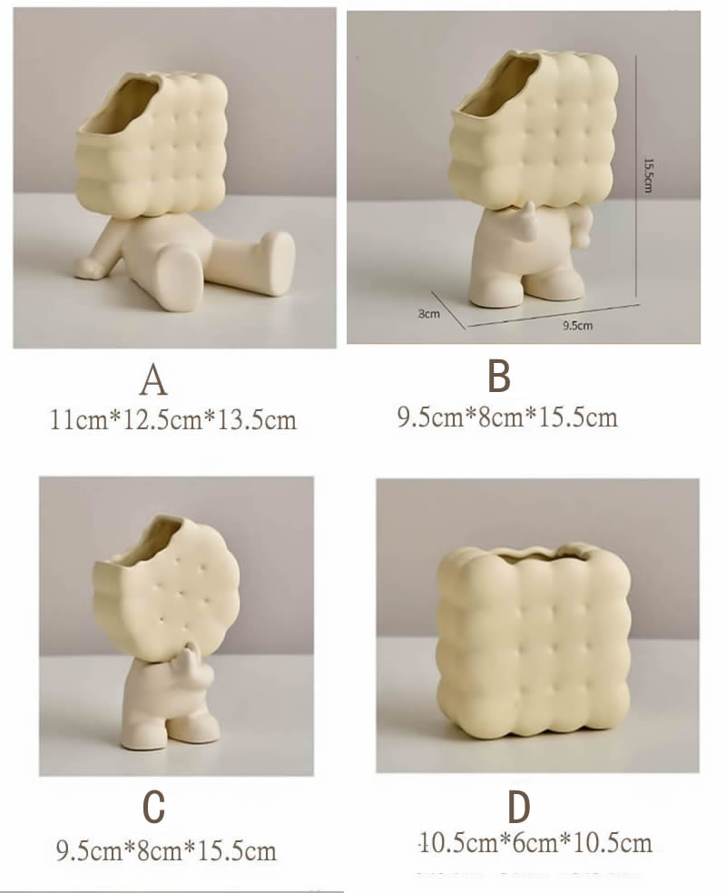 Fun Little Dessert Ceramic Pen Holder, Office Desk Decoration