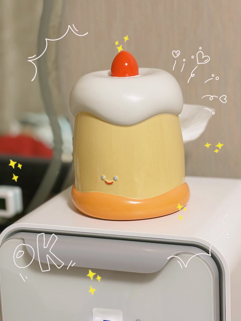 Fun Pudding Ceramic Tissue Box: Delightful Addition to Room