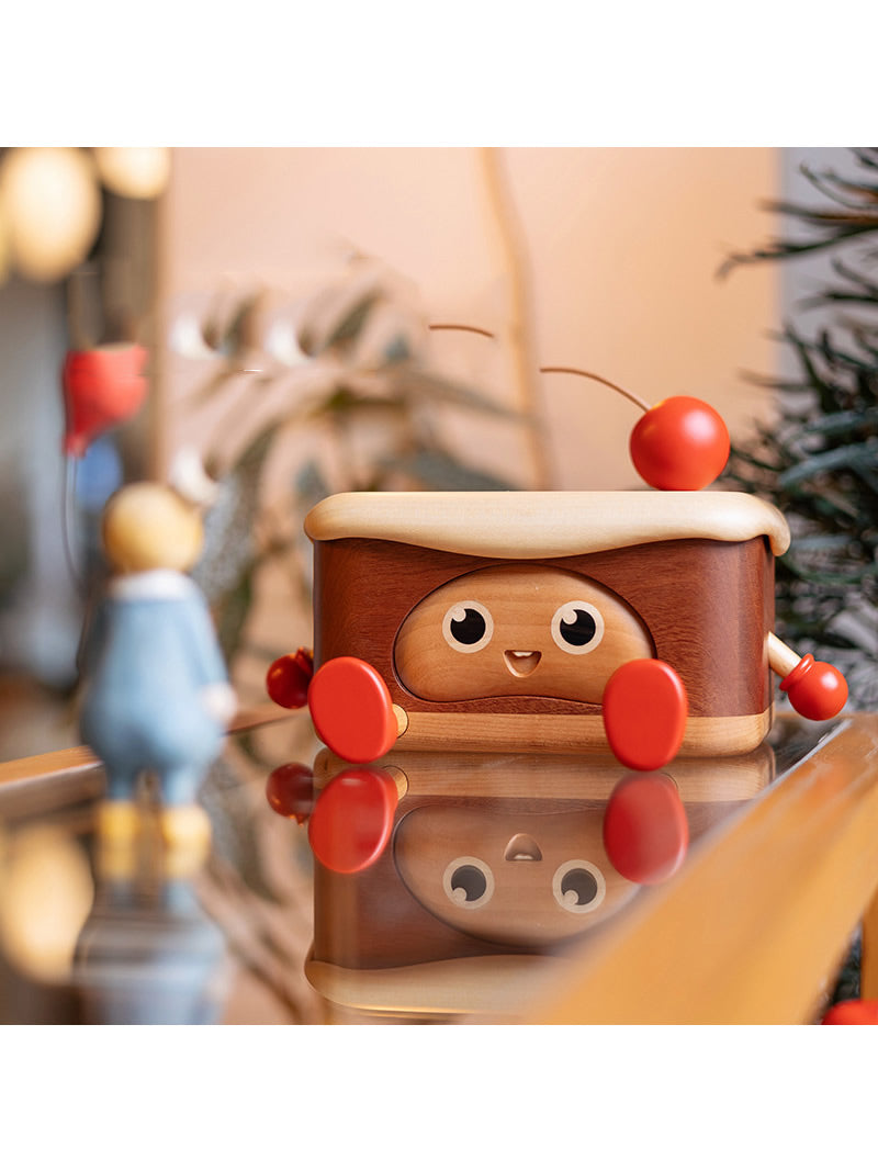 Fun Wooden Happy Expression Tissue Box, Home Office Decoration
