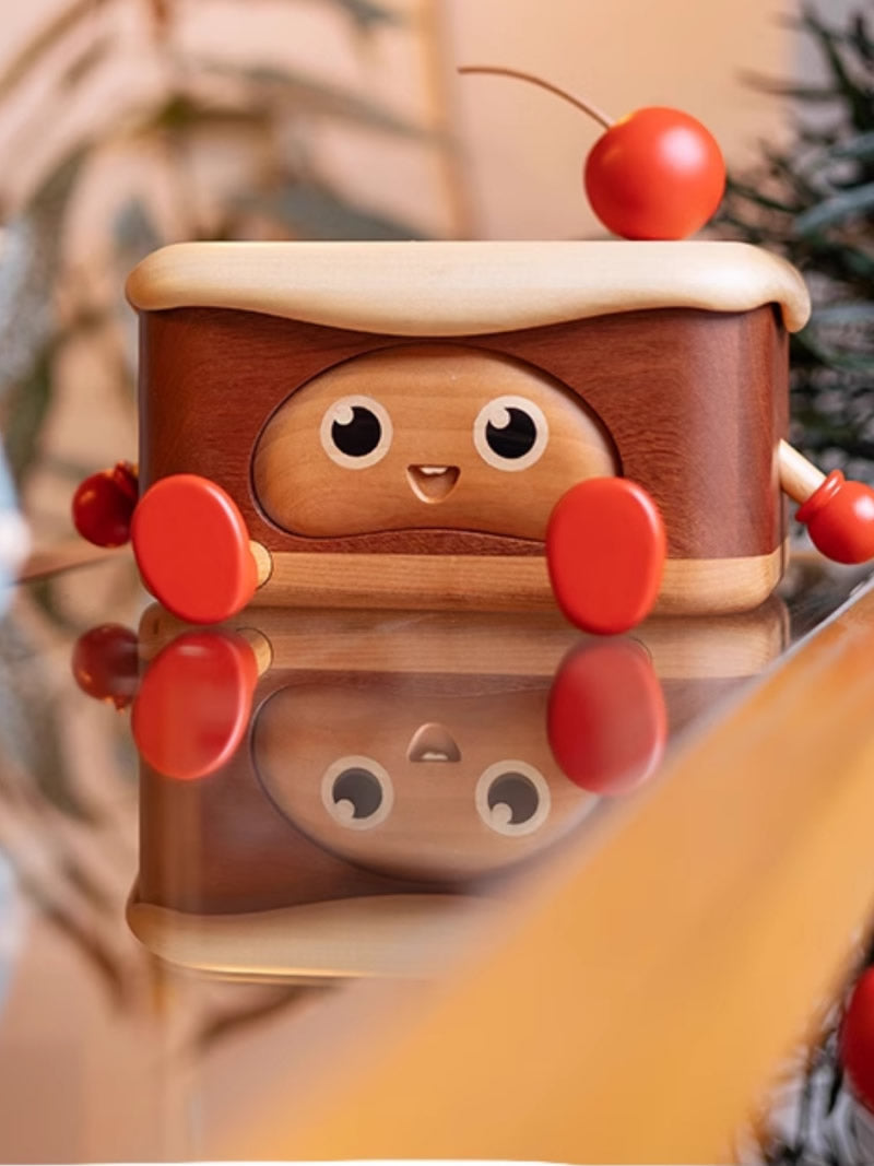 Fun Wooden Happy Expression Tissue Box, Home Office Decoration