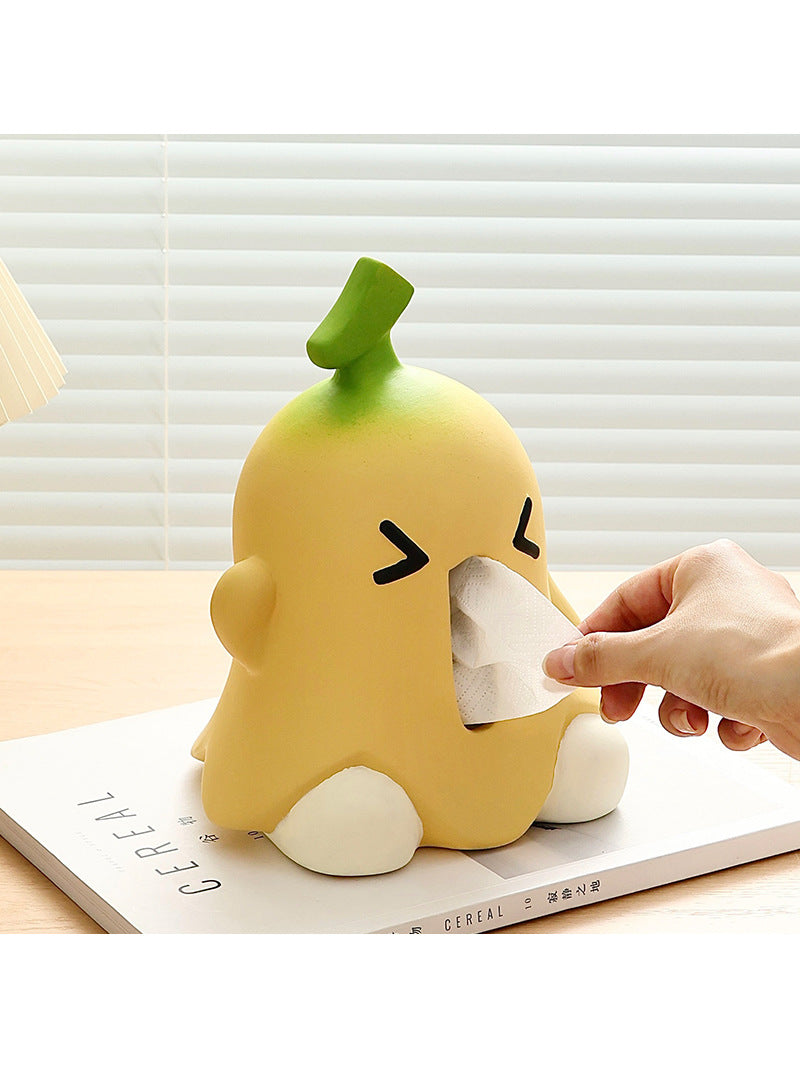 Funny Big Mouth Banana Art Tissue Box, Unique Home Decoration