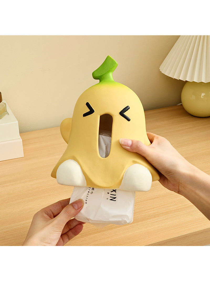 Funny Big Mouth Banana Art Tissue Box, Unique Home Decoration