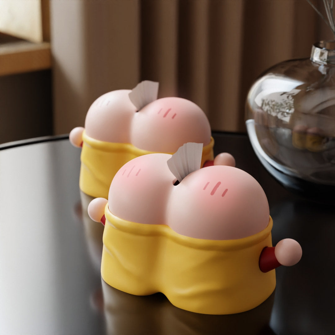 Funny Cartoon Butt Tissue Box - Playful Napkin Holder for Desk, Bathroom & Gag Gifts