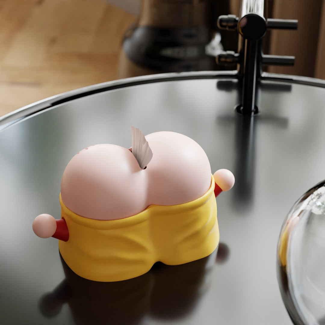 Funny Cartoon Butt Tissue Box - Playful Napkin Holder for Desk, Bathroom & Gag Gifts