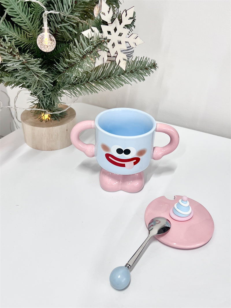 Funny Cartoon Expression Ceramic Mug, Coffee Cup, Fun Gift