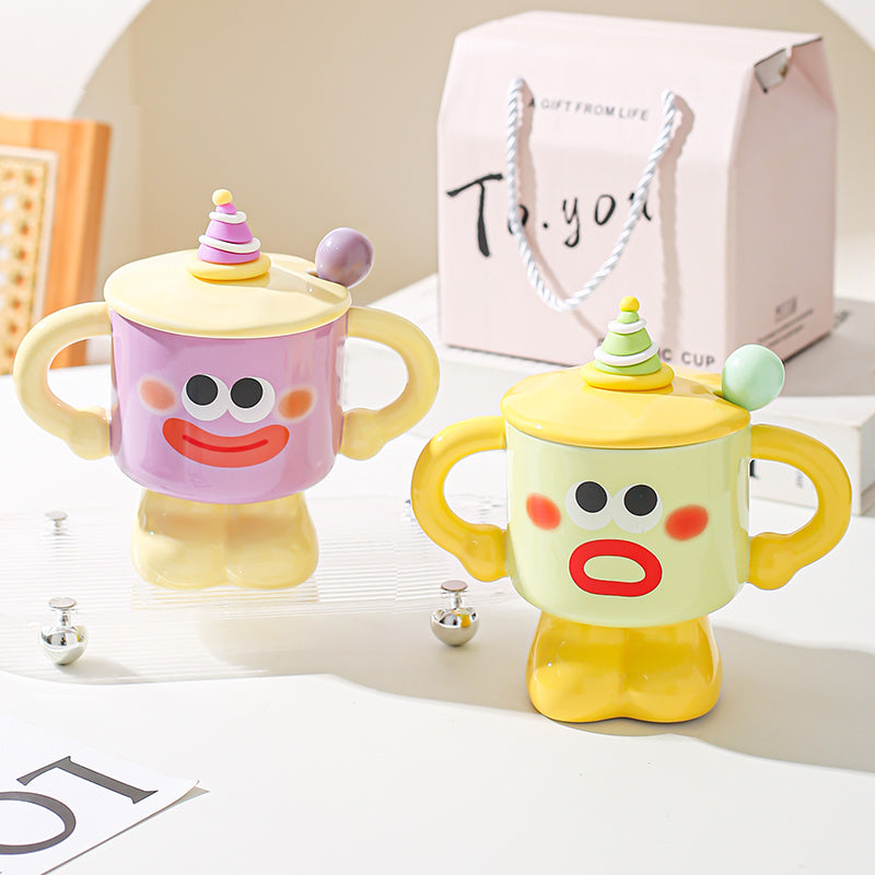 Funny Cartoon Expression Ceramic Mug, Coffee Cup, Fun Gift