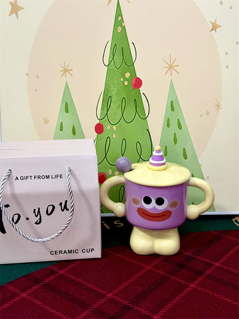 Funny Cartoon Expression Ceramic Mug, Coffee Cup, Fun Gift