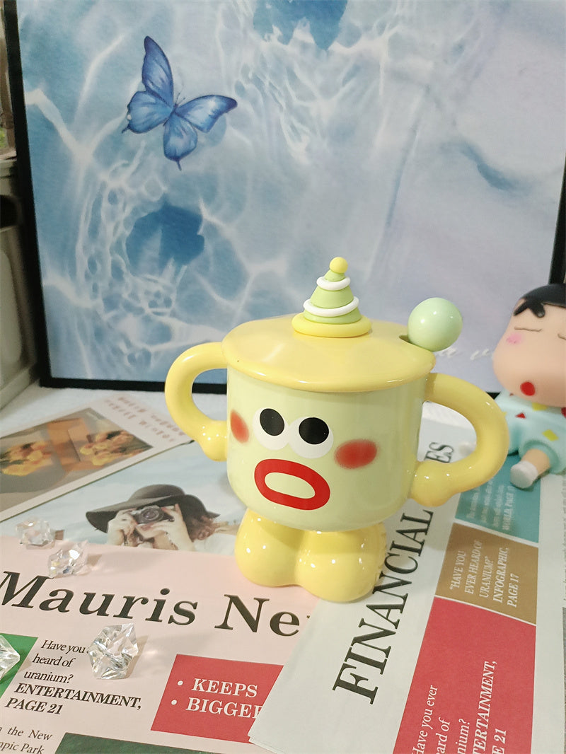 Funny Cartoon Expression Ceramic Mug, Coffee Cup, Fun Gift