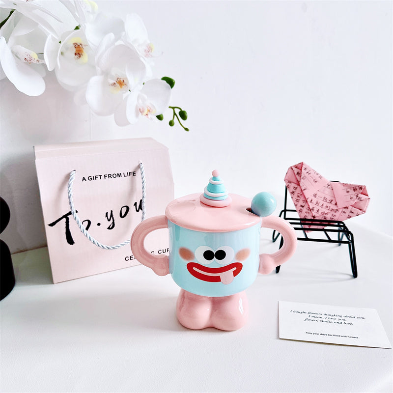 Funny Cartoon Expression Ceramic Mug, Coffee Cup, Fun Gift