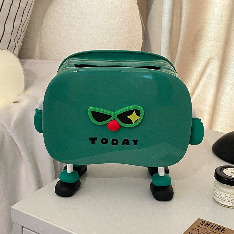 Funny Cartoon Tissue Box With Sunglasses, Home Desktop Decoration