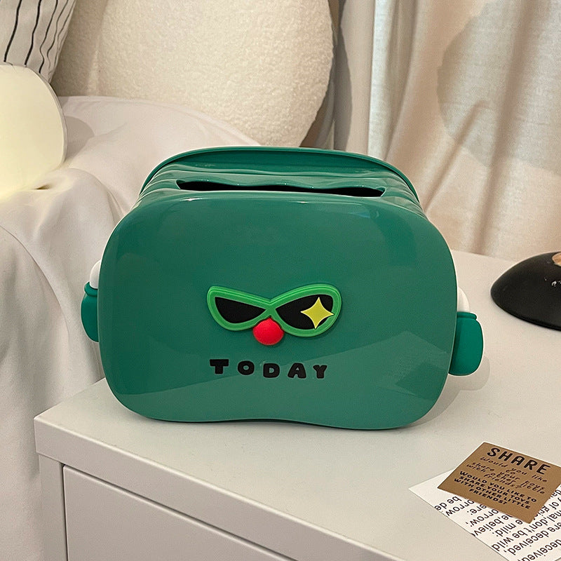 Funny Cartoon Tissue Box With Sunglasses, Home Desktop Decoration