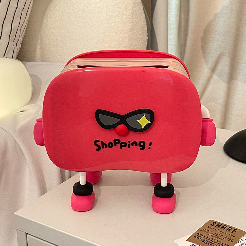 Funny Cartoon Tissue Box With Sunglasses, Home Desktop Decoration
