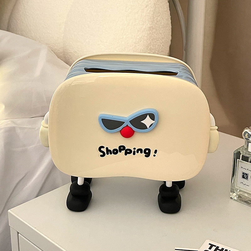 Funny Cartoon Tissue Box With Sunglasses, Home Desktop Decoration