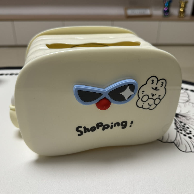 Funny Cartoon Tissue Box With Sunglasses, Home Desktop Decoration