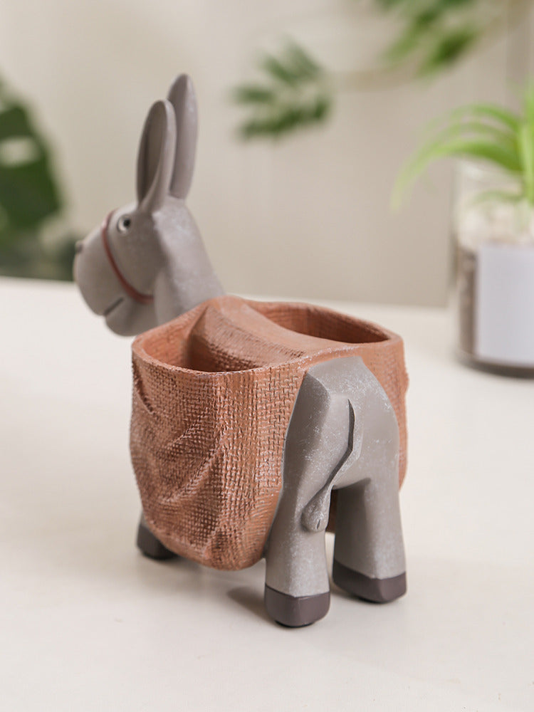 Funny Little Donkey Office Pen Holder, Desktop Organize Storage