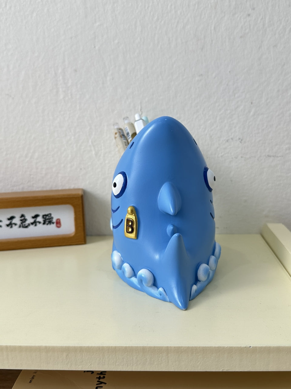 Funny Shark Pen Holder - Cartoon Office Desk Organizer Storage Box