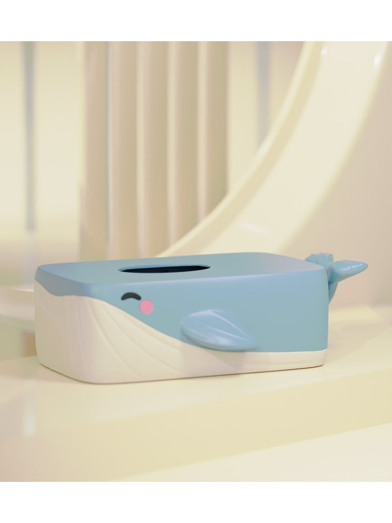 Geometric Art Whale Tissue Box - Modern Decorative for Home & Office Desk