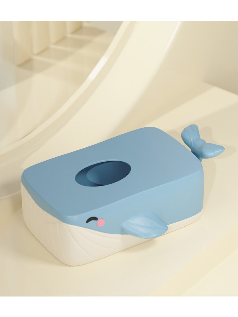 Geometric Art Whale Tissue Box - Modern Decorative for Home & Office Desk
