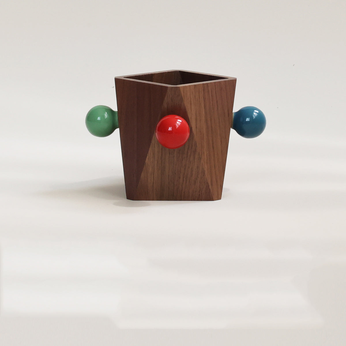 Geometric Line Art Wooden Pen Holder & Glasses Stand - Office & Home Desktop Organizer