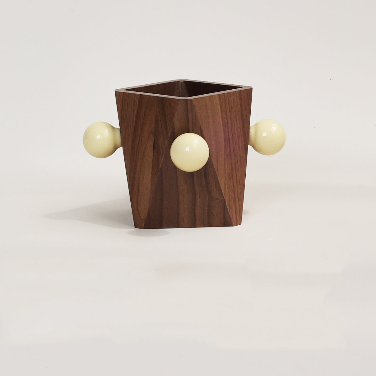 Geometric Line Art Wooden Pen Holder & Glasses Stand - Office & Home Desktop Organizer