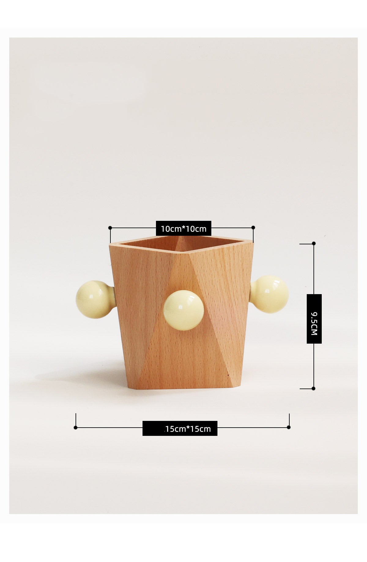 Geometric Line Art Wooden Pen Holder & Glasses Stand - Office & Home Desktop Organizer