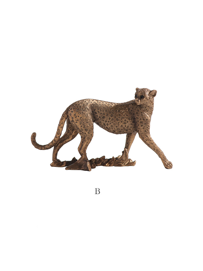 Golden Leopard Sculpture Ornaments, Living Room Office Desk Decoration, Exquisite Gifts
