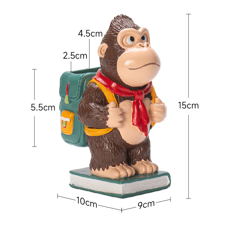Gorilla Desk Pen Holder, Whimsical Animal Office&Study Organizer