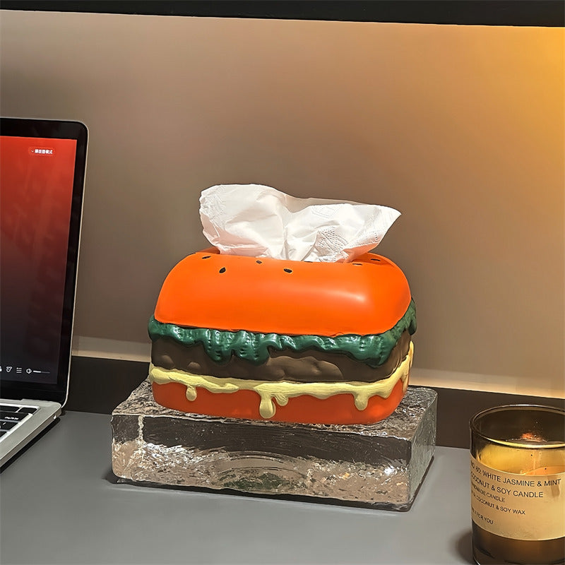 Hamburger Tissue Box Holder - Fun Food-Themed Home Office Decor
