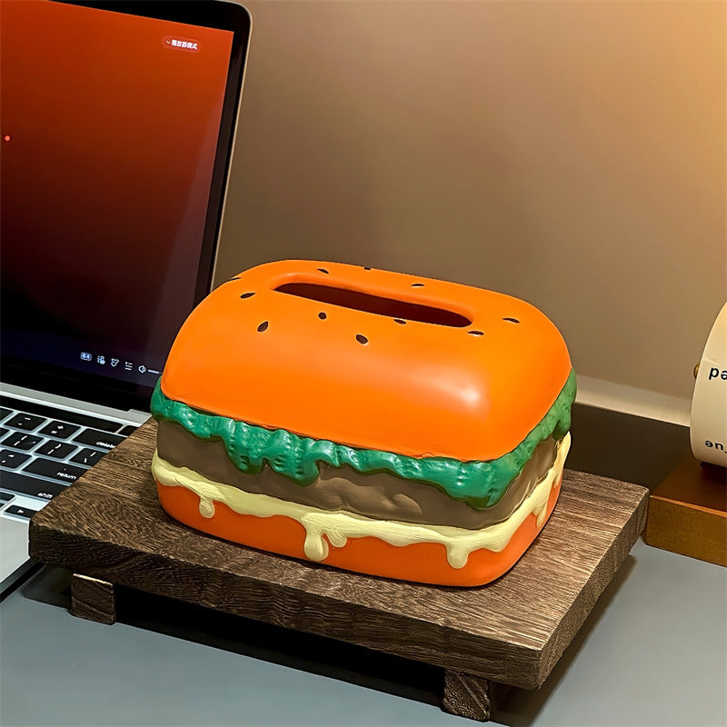 Hamburger Tissue Box Holder - Fun Food-Themed Home Office Decor