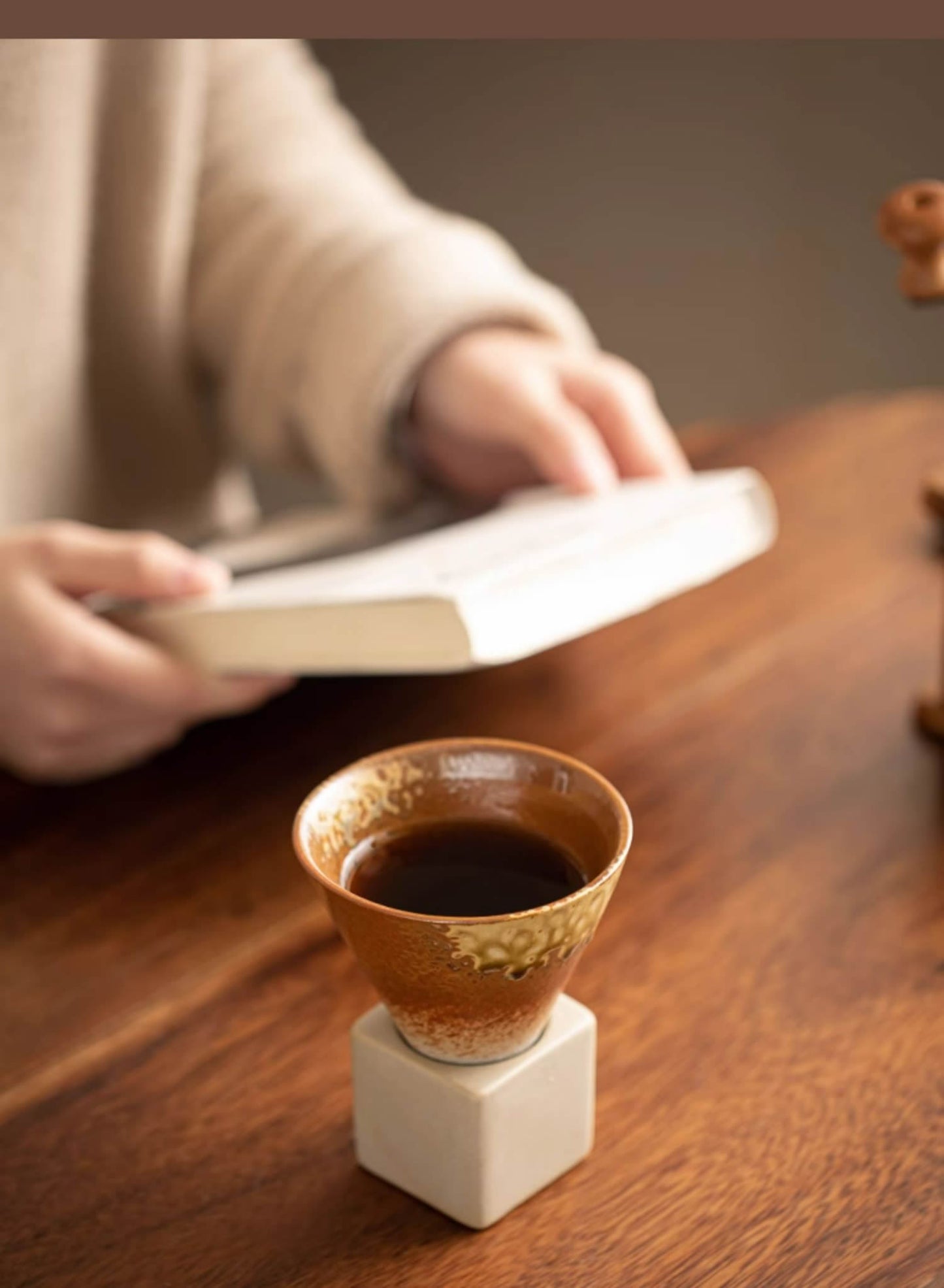 Handcrafted Vintage Conical Coffee Cup with Kiln-Glazed Finish