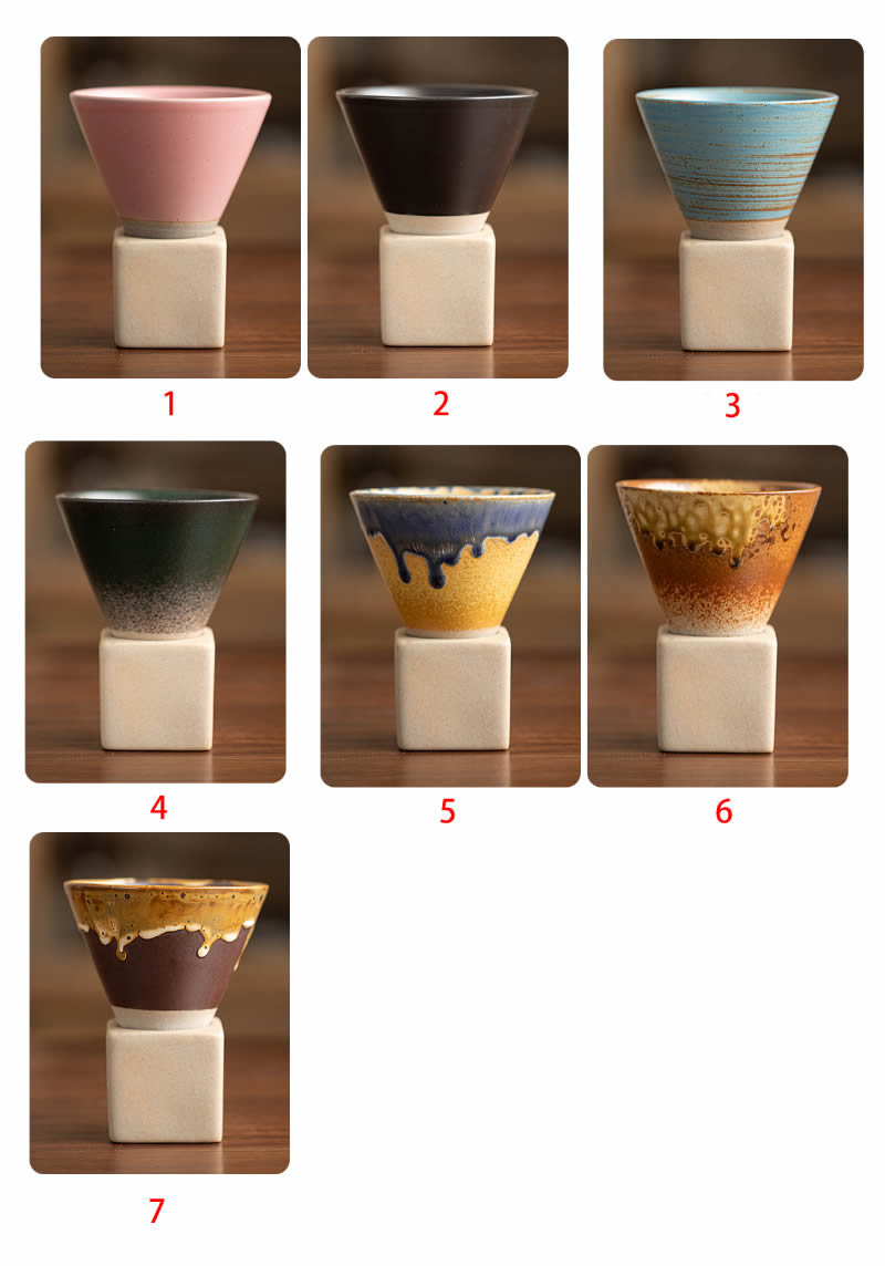 Handcrafted Vintage Conical Coffee Cup with Kiln-Glazed Finish