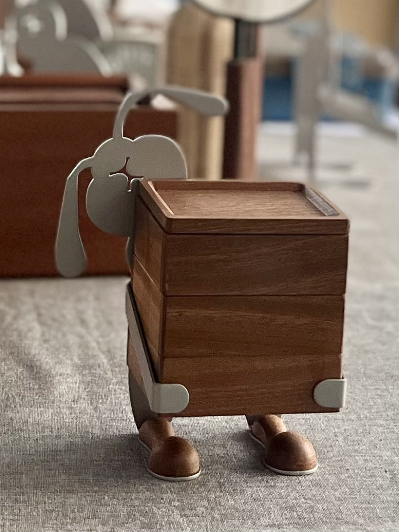 Hardworking Rabbit Wooden Jewelry Box,Small Storage Box,Holiday Gifts
