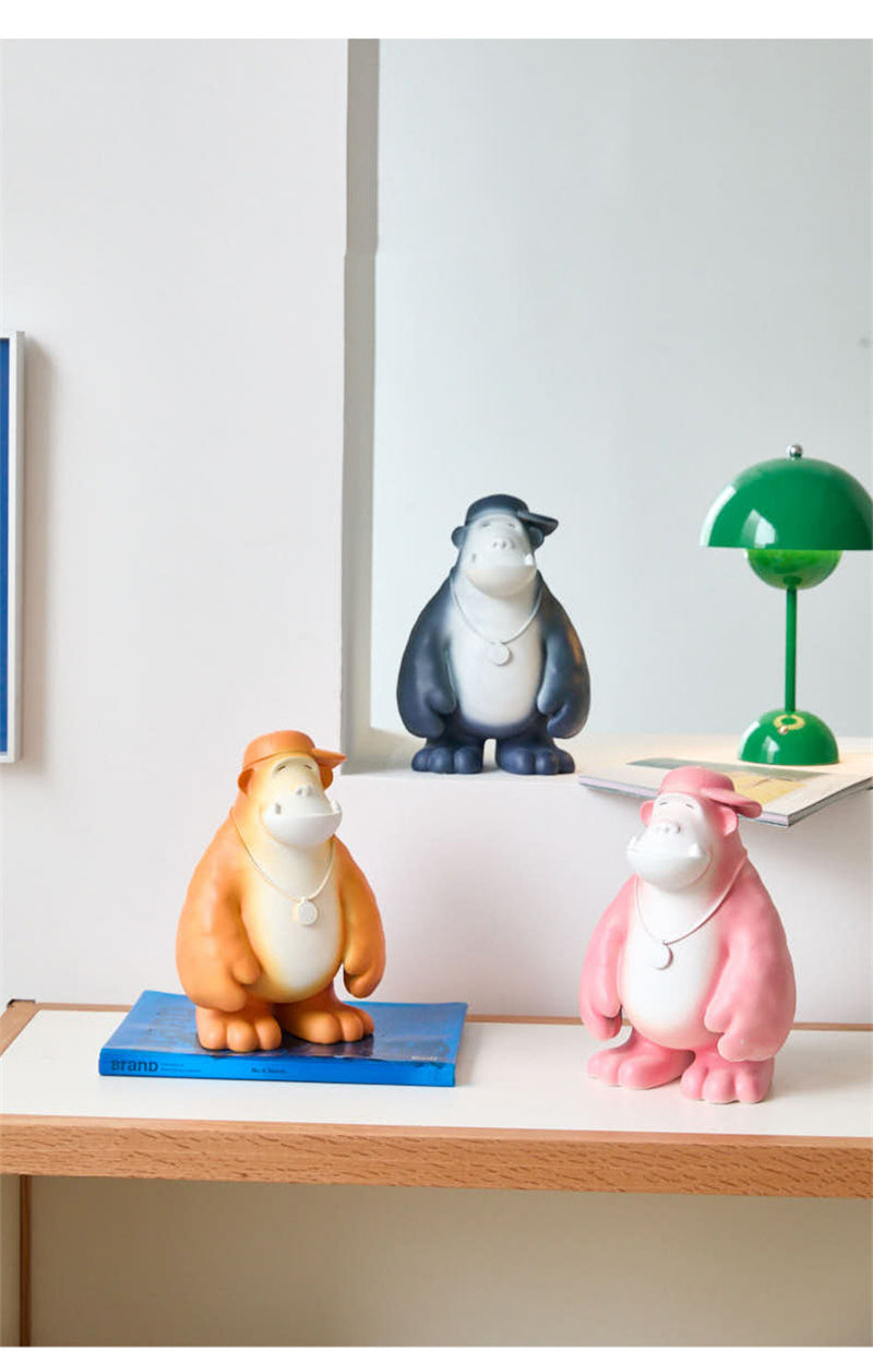 Hip-Hop Gorilla Sculpture - Cool Urban Art Decor,Home Office Ornaments