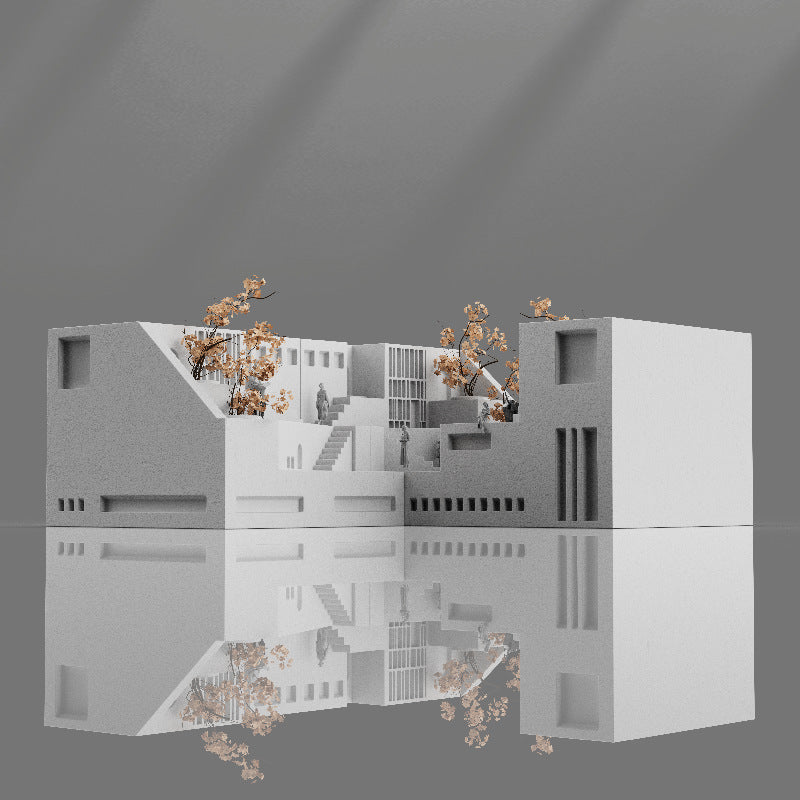 Industrial Art Concrete Mini Architectural Pen Holder, Office Desktop Organization