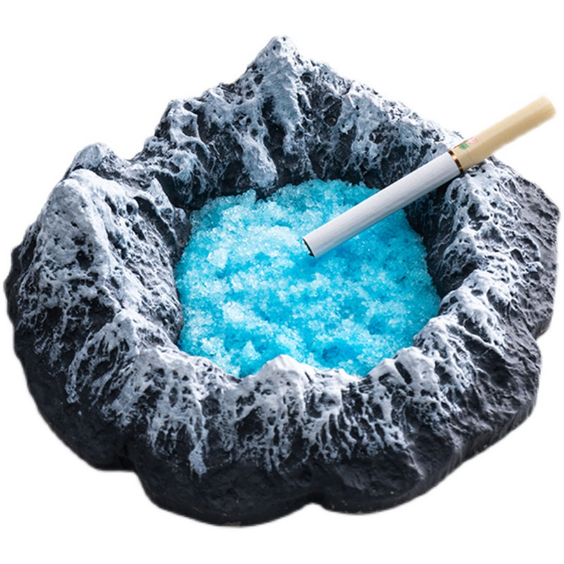 Industrial-Style Cement Ashtray, Volcano-Inspired Design