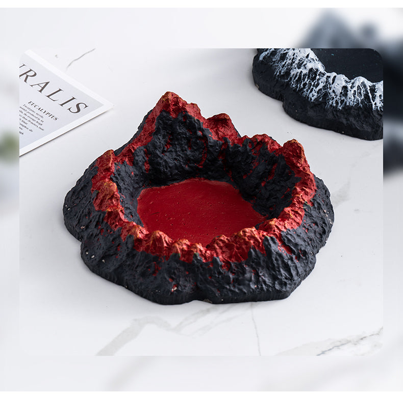Industrial-Style Cement Ashtray, Volcano-Inspired Design
