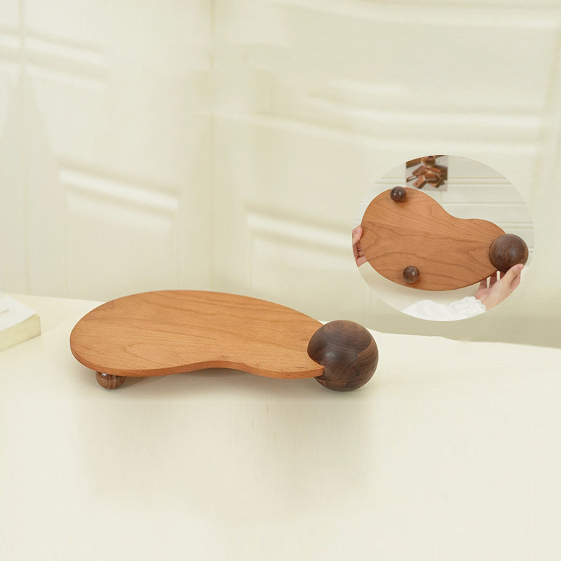 Irregular Cloud‑Shape Solid Wood Jewelry Display Tray, Office Wooden Organizer Stand, Decorative Tabletop Display Trinket Holder