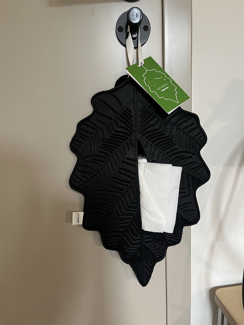 Leaf-Shaped Hanging Tissue Holder - Wall-Mounted Tissue Organizer for Room & Bathroom