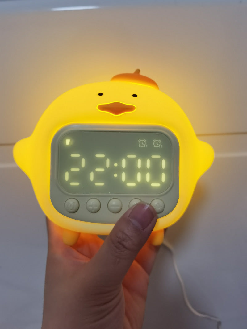 Little Yellow Chicken Table Clock,Night Light, Creative Gift