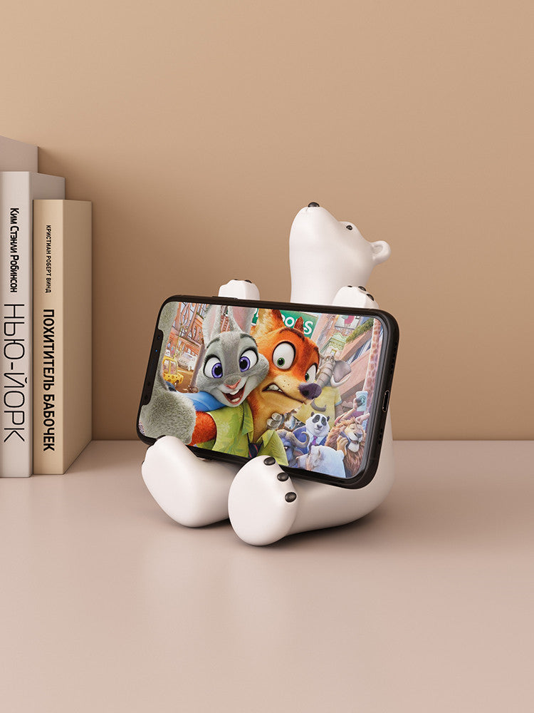 Looking Up Polar Bear Phone Holder, Desktop Small Ornament, Creative Gift