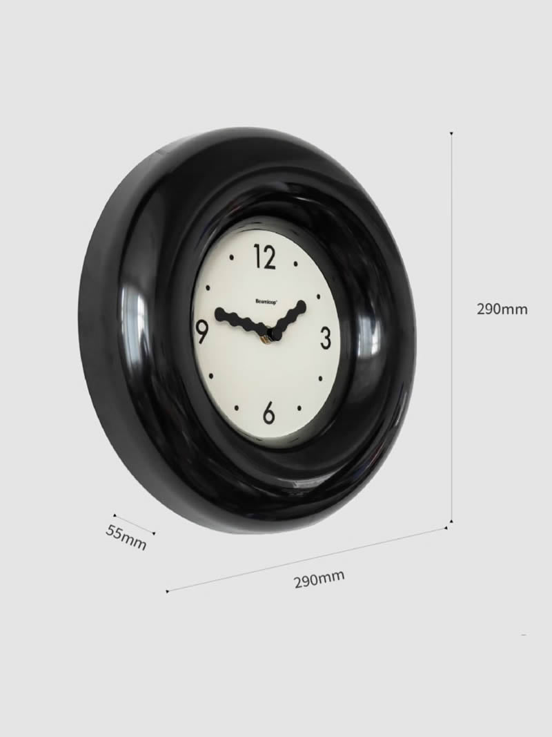 Magic Black Round Silent Wall Clock - Stylish Art Decor for Apartment, Bedroom, and Office