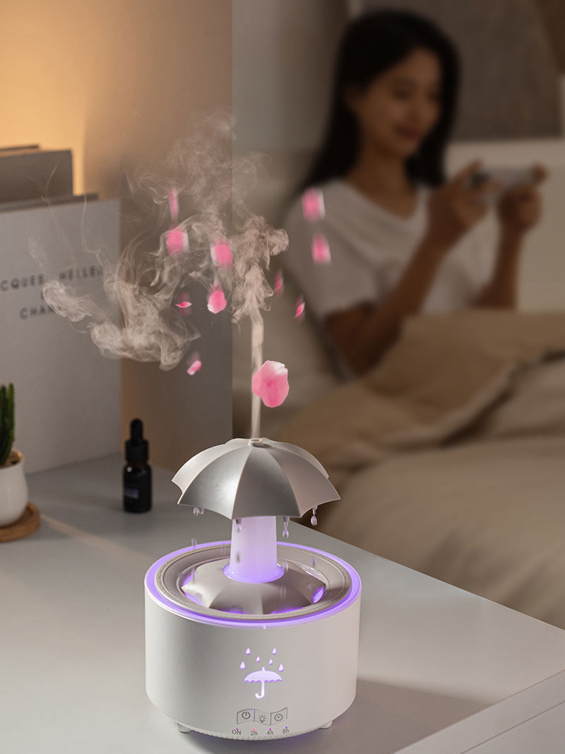 Magical Umbrella Humidifier - Raindrop Mist & LED Light Show, Relaxing Mood Decor for Home/Office