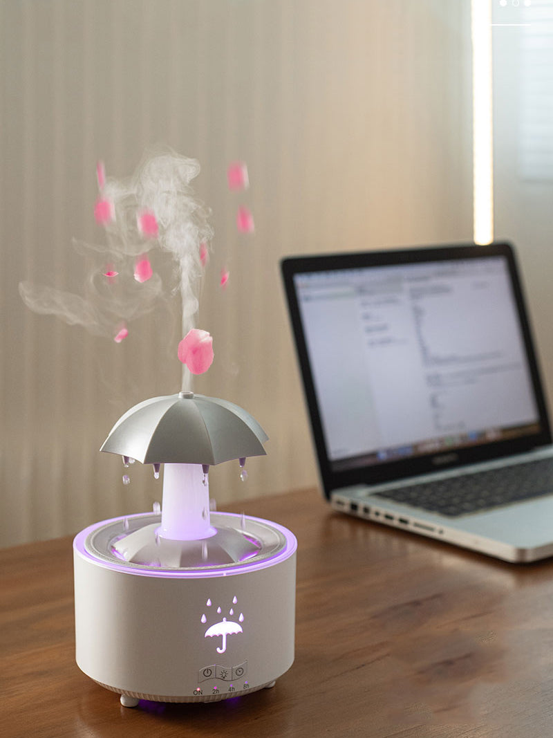 Magical Umbrella Humidifier - Raindrop Mist & LED Light Show, Relaxing Mood Decor for Home/Office