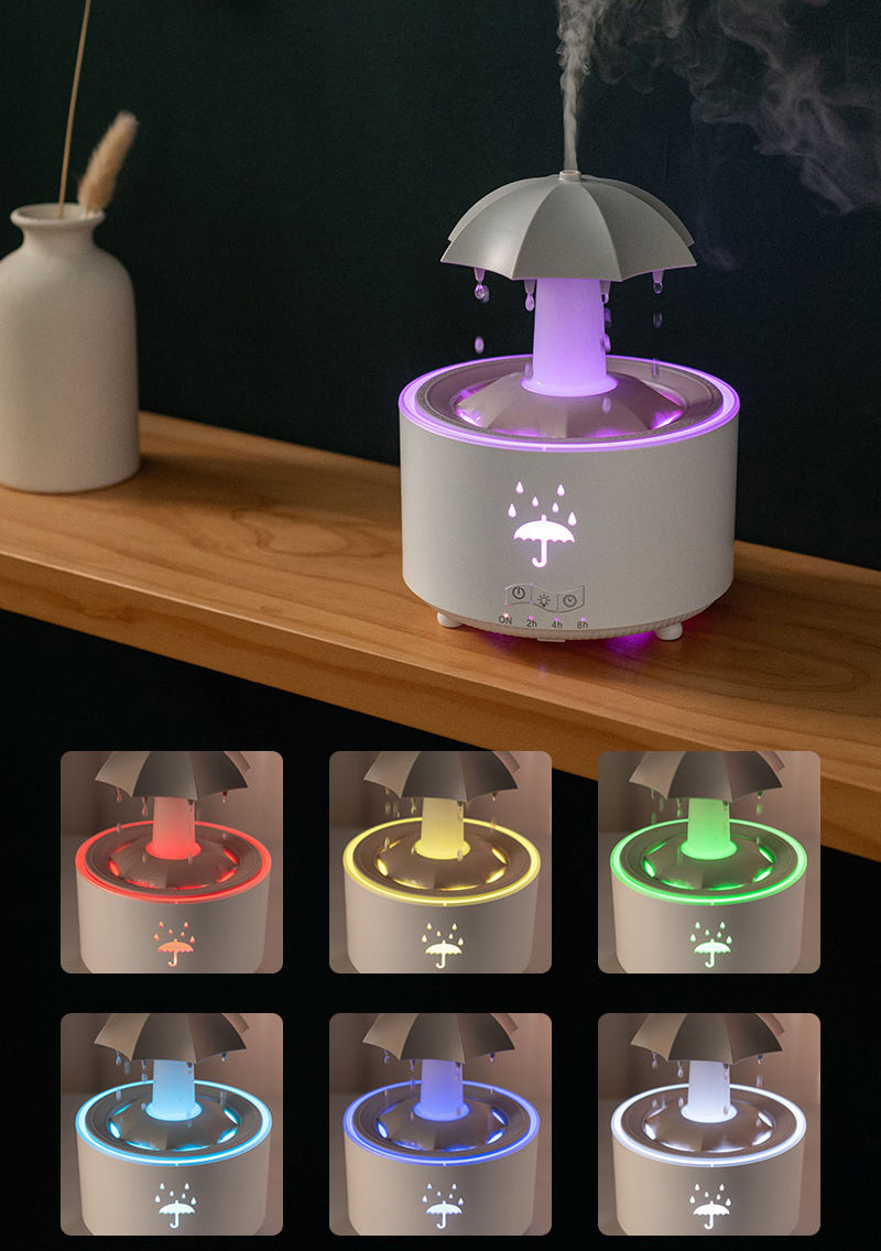 Magical Umbrella Humidifier - Raindrop Mist & LED Light Show, Relaxing Mood Decor for Home/Office