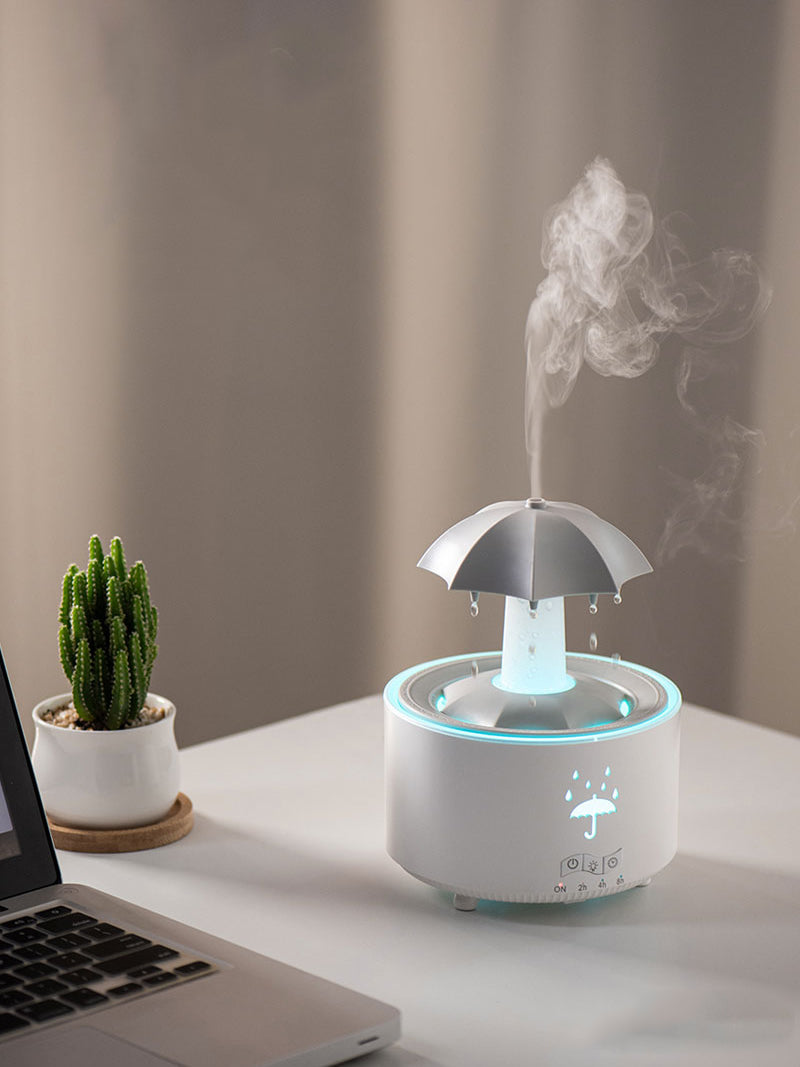 Magical Umbrella Humidifier - Raindrop Mist & LED Light Show, Relaxing Mood Decor for Home/Office