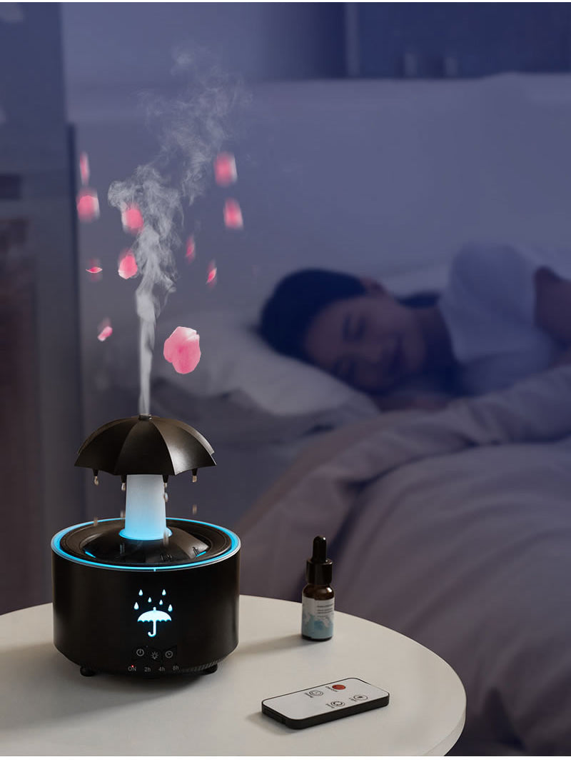 Magical Umbrella Humidifier - Raindrop Mist & LED Light Show, Relaxing Mood Decor for Home/Office
